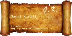Gedai Kirill névjegykártya